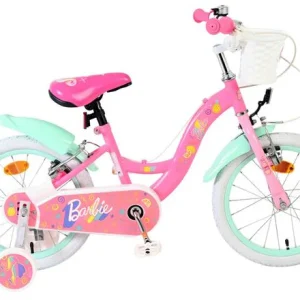 Barbie Kids' Barncykel 16 tum, dubbla handbromsar, Rosa - För barn 4-6 år